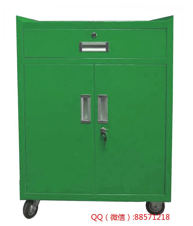 一屉带沿移动工具柜,带沿的活动工具柜,绿皮工具柜